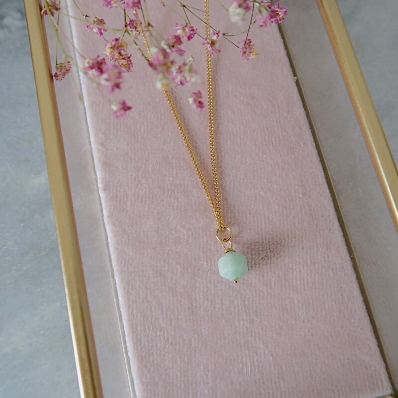 Amazonite Necklace Gold - QUIRINE